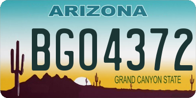 AZ license plate BGO4372