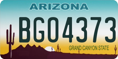 AZ license plate BGO4373