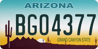 AZ license plate BGO4377