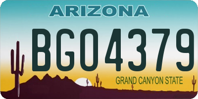 AZ license plate BGO4379