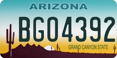 AZ license plate BGO4392