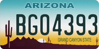 AZ license plate BGO4393