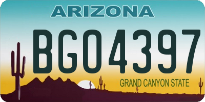 AZ license plate BGO4397