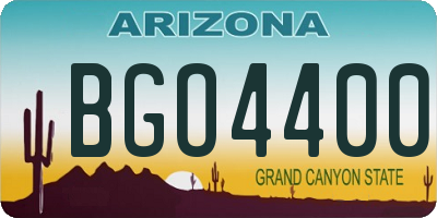 AZ license plate BGO4400