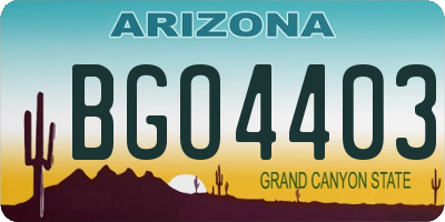 AZ license plate BGO4403