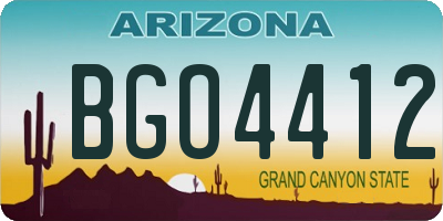 AZ license plate BGO4412