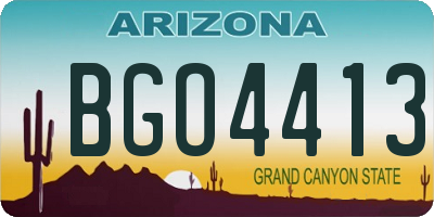 AZ license plate BGO4413