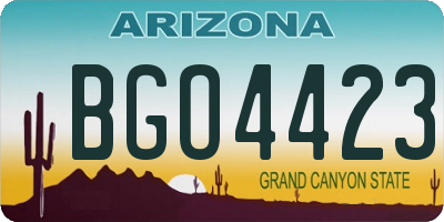 AZ license plate BGO4423