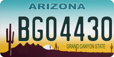 AZ license plate BGO4430