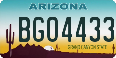 AZ license plate BGO4433