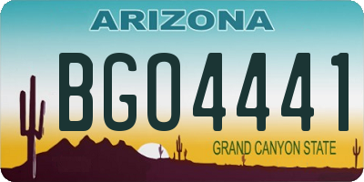 AZ license plate BGO4441