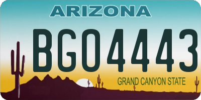 AZ license plate BGO4443