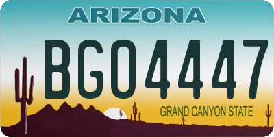 AZ license plate BGO4447