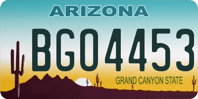 AZ license plate BGO4453