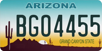 AZ license plate BGO4455