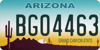 AZ license plate BGO4463