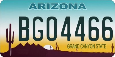 AZ license plate BGO4466