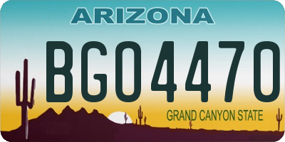 AZ license plate BGO4470