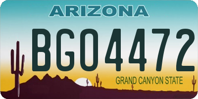 AZ license plate BGO4472