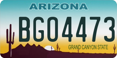 AZ license plate BGO4473
