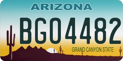 AZ license plate BGO4482