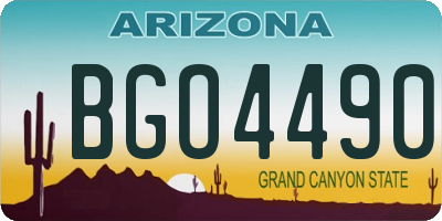 AZ license plate BGO4490