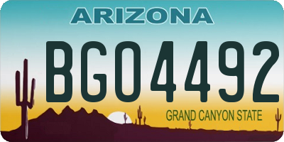 AZ license plate BGO4492