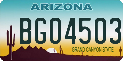 AZ license plate BGO4503