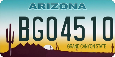 AZ license plate BGO4510