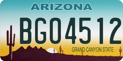 AZ license plate BGO4512