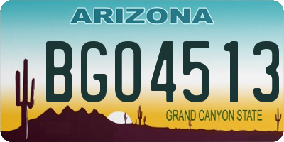 AZ license plate BGO4513
