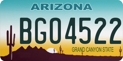 AZ license plate BGO4522