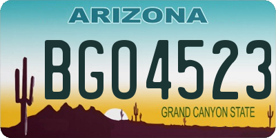 AZ license plate BGO4523
