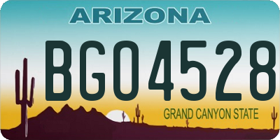 AZ license plate BGO4528