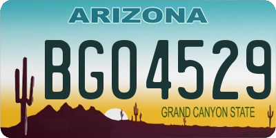 AZ license plate BGO4529