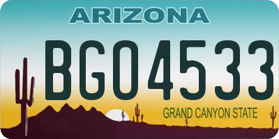 AZ license plate BGO4533