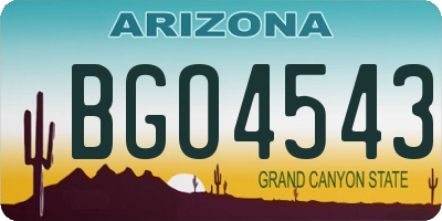 AZ license plate BGO4543