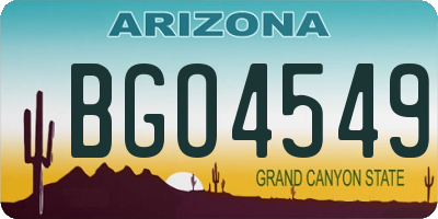 AZ license plate BGO4549