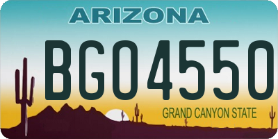AZ license plate BGO4550