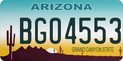 AZ license plate BGO4553