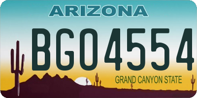 AZ license plate BGO4554