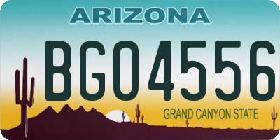 AZ license plate BGO4556