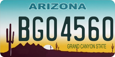 AZ license plate BGO4560