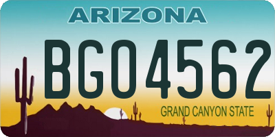 AZ license plate BGO4562