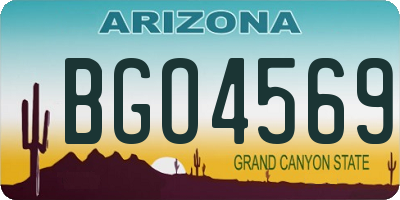 AZ license plate BGO4569