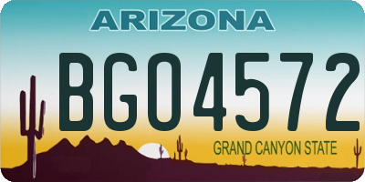 AZ license plate BGO4572