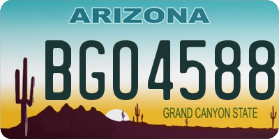 AZ license plate BGO4588