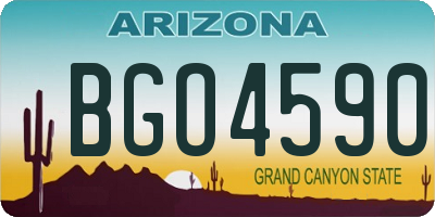 AZ license plate BGO4590