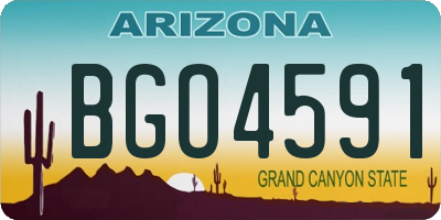 AZ license plate BGO4591