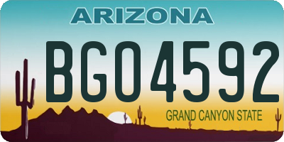 AZ license plate BGO4592